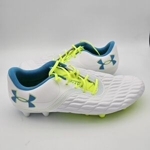 Under Armour Women's Magnetico Pro 3 FG White Green Blue Soccer Cleats Sz 10